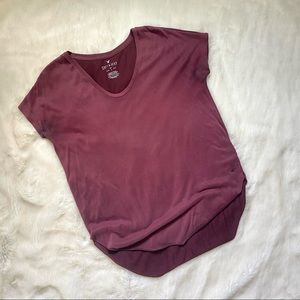 American Eagle Burgundy Soft Flowy Tee